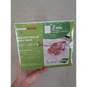 Bonsenkitchen Vacuum Sealer Bags Rolls 8 in x 50 ft Rolls 2 pack